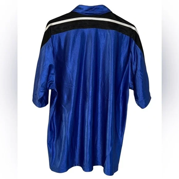 Converse All Star Vintage 90s Blue Warmup Button Up Shirt Men Size Large Sporty - Picture 2 of 9